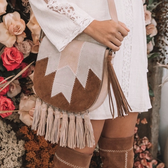Spell Handbags - Spell Zephyr Fringe Suede Patchwork Bag